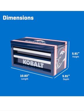 Kobalt Mini Tool Chest with Team Graphics - Navy Blue & White
